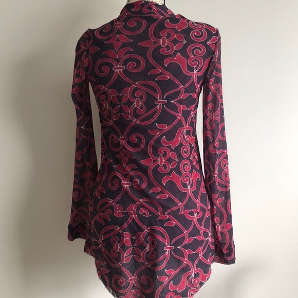 Sweet Pea by Stacy Frati cowl neck mesh top Size Medium - Picture 4 of 8